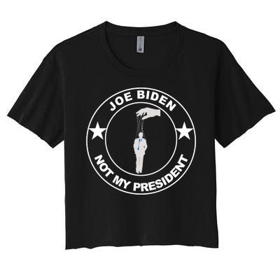 Joe Biden Not My President Hanging Puppet Women's Crop Top Tee