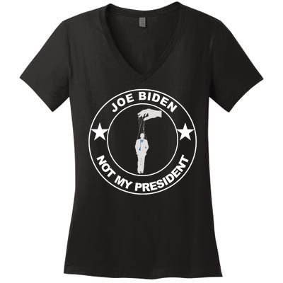 Joe Biden Not My President Hanging Puppet Women's V-Neck T-Shirt