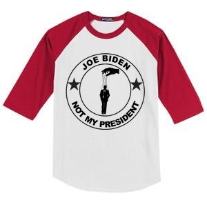 Joe Biden Not My President Hanging Puppet Kids Colorblock Raglan Jersey