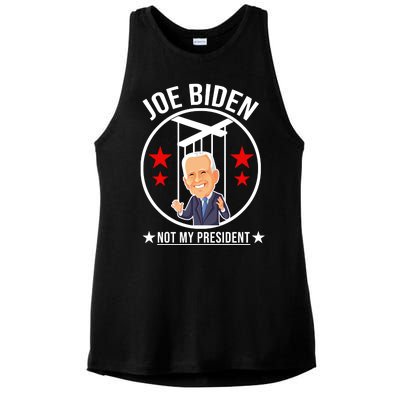 Joe Biden Not My President Puppet Funny Ladies PosiCharge Tri-Blend Wicking Tank