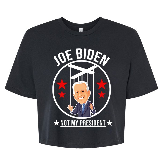 Joe Biden Not My President Puppet Funny Bella+Canvas Jersey Crop Tee