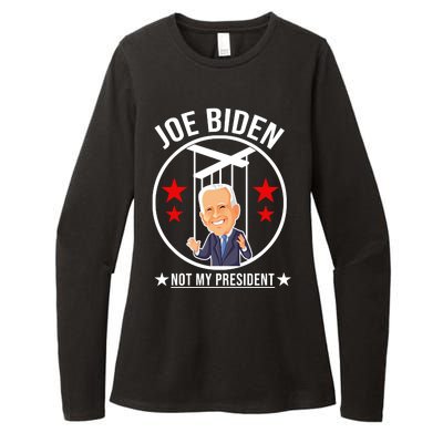 Joe Biden Not My President Puppet Funny Womens CVC Long Sleeve Shirt