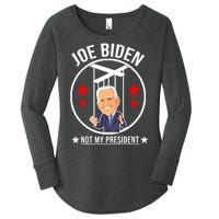 Joe Biden Not My President Puppet Funny Women's Perfect Tri Tunic Long Sleeve Shirt