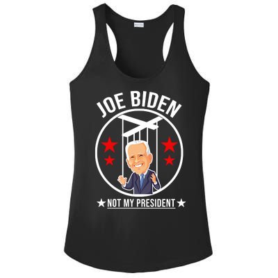 Joe Biden Not My President Puppet Funny Ladies PosiCharge Competitor Racerback Tank