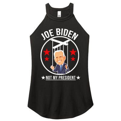 Joe Biden Not My President Puppet Funny Women's Perfect Tri Rocker Tank