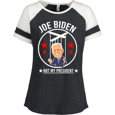 Joe Biden Not My President Puppet Funny Enza Ladies Jersey Colorblock Tee