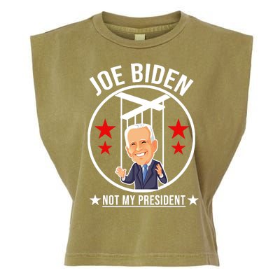 Joe Biden Not My President Puppet Funny Garment-Dyed Women's Muscle Tee