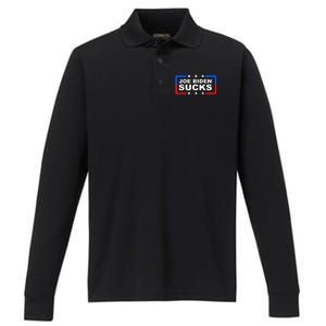 Joe Biden Sucks Performance Long Sleeve Polo