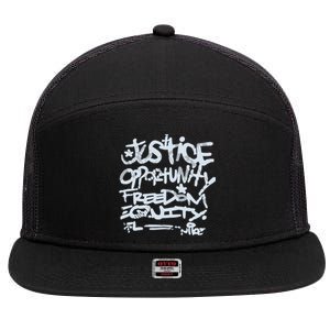 Justice Opportunity Equity Freedom 7 Panel Mesh Trucker Snapback Hat