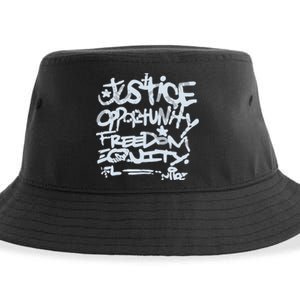 Justice Opportunity Equity Freedom Sustainable Bucket Hat