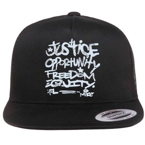 Justice Opportunity Equity Freedom Flat Bill Trucker Hat