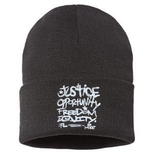 Justice Opportunity Equity Freedom Sustainable Knit Beanie