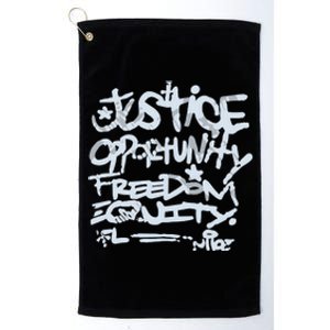 Justice Opportunity Equity Freedom Platinum Collection Golf Towel