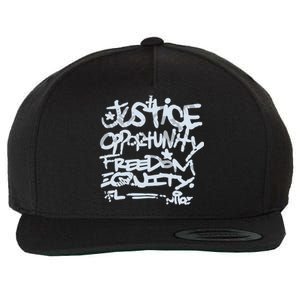 Justice Opportunity Equity Freedom Wool Snapback Cap