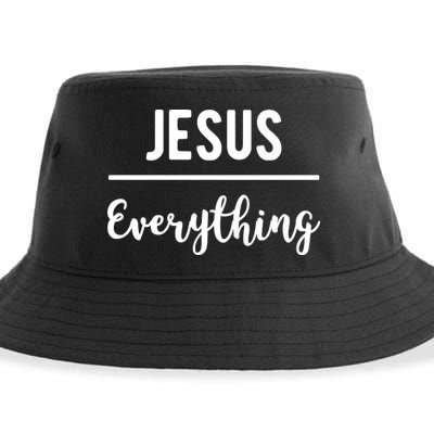 Jesus Over Everything Christian Faith Sustainable Bucket Hat