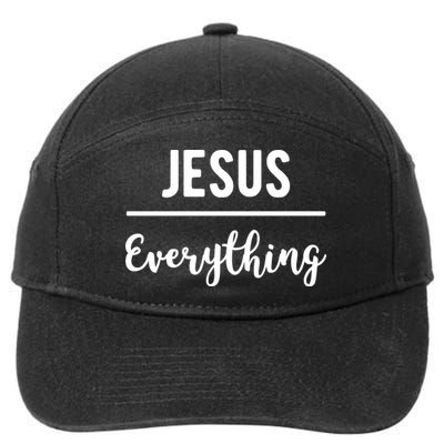 Jesus Over Everything Christian Faith 7-Panel Snapback Hat