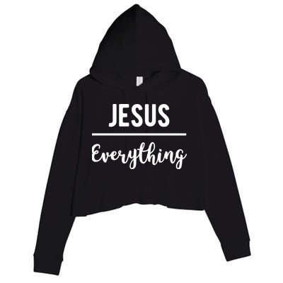 Jesus Over Everything Christian Faith Crop Fleece Hoodie