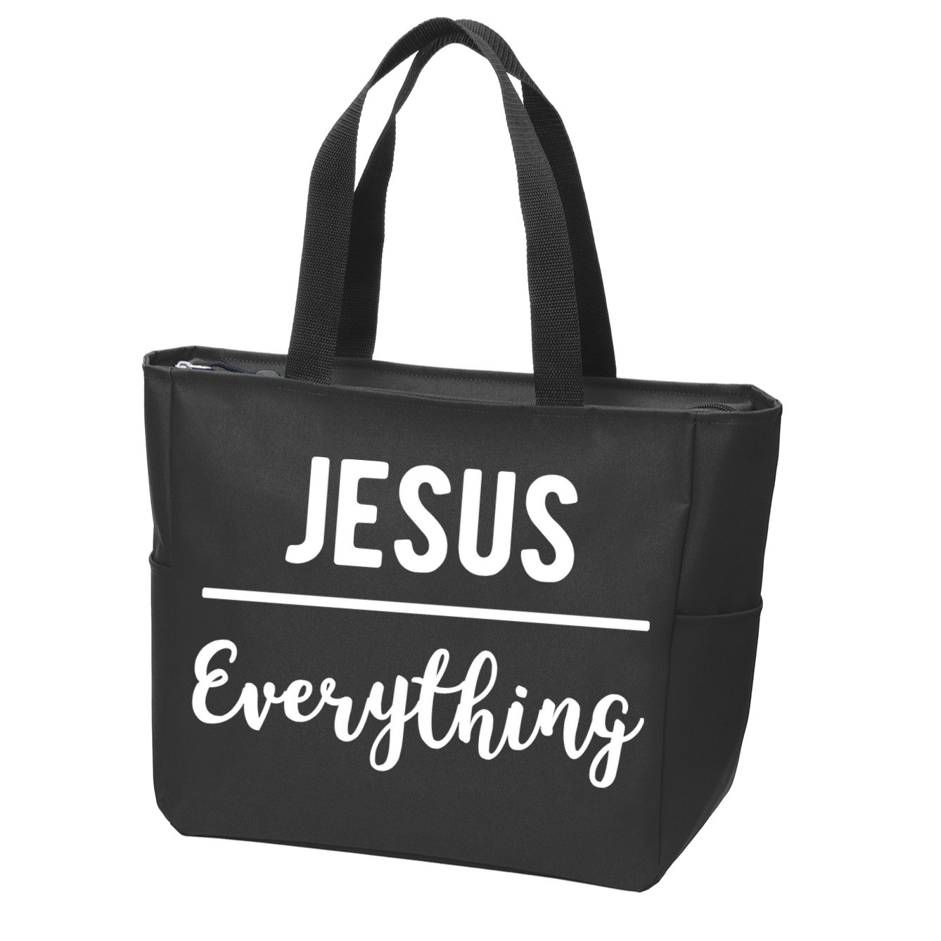 Jesus Over Everything Christian Faith Zip Tote Bag