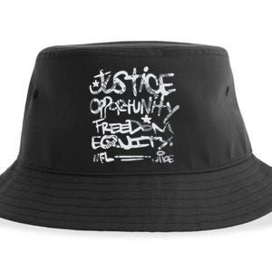 Justice Opportunity Equity Freedom Sustainable Bucket Hat