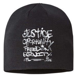 Justice Opportunity Equity Freedom Sustainable Beanie