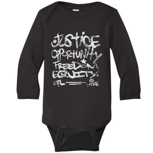 Justice Opportunity Equity Freedom Baby Long Sleeve Bodysuit