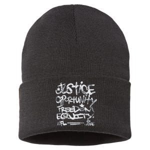 Justice Opportunity Equity Freedom Sustainable Knit Beanie