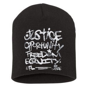 Justice Opportunity Equity Freedom Short Acrylic Beanie