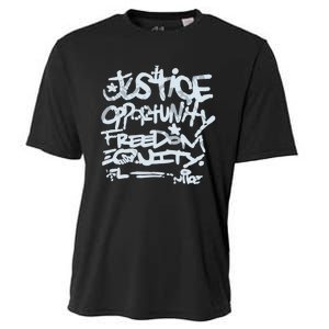 Justice Opportunity Equity Freedom L Cooling Performance Crew T-Shirt