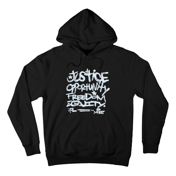 Justice Opportunity Equity Freedom L Hoodie