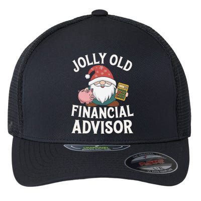 Jolly Old Financial Advisor Christmas Gnome Fun Flexfit Unipanel Trucker Cap