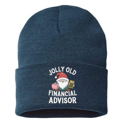 Jolly Old Financial Advisor Christmas Gnome Fun Sustainable Knit Beanie