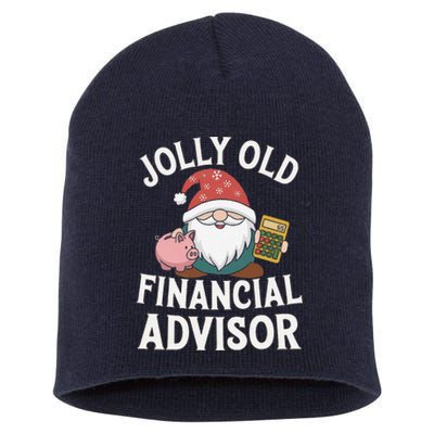 Jolly Old Financial Advisor Christmas Gnome Fun Short Acrylic Beanie