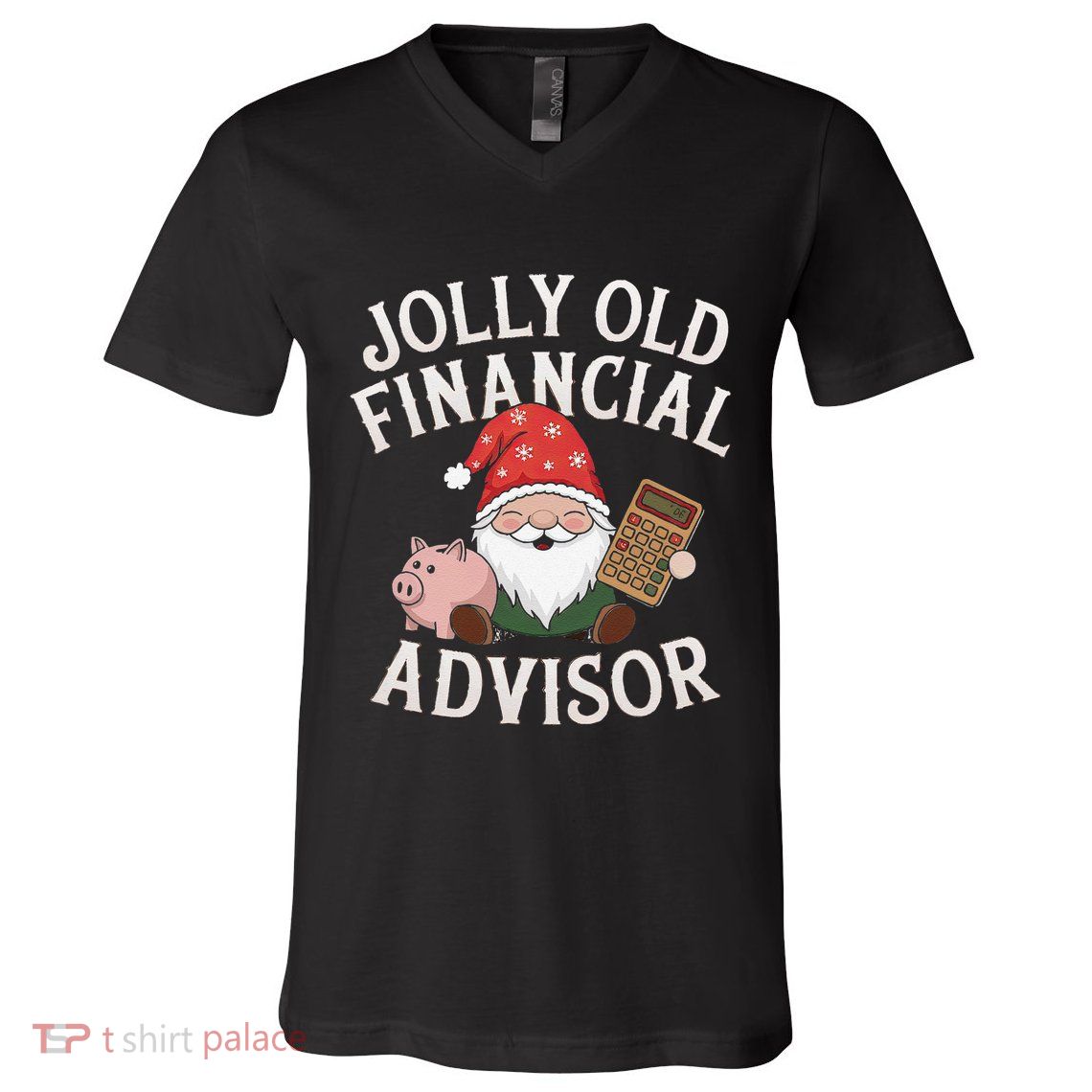Jolly Old Financial Advisor Christmas Gnome Fun V-Neck T-Shirt