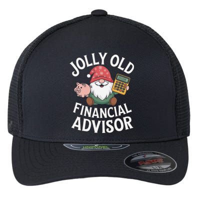 Jolly Old Financial Advisor Christmas Gnome Flexfit Unipanel Trucker Cap