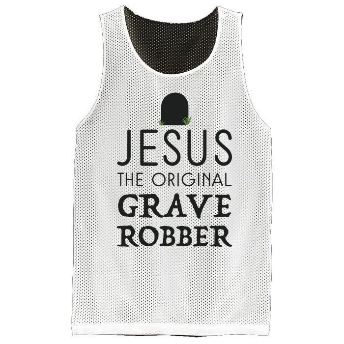 Jesus Original Grave Robber Cute Christian Easter Halloween Mesh Reversible Basketball Jersey Tank