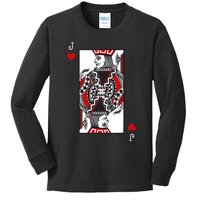 Jack Of Hearts Valentines Day Cool Playing Card Poker Kids Long Sleeve Shirt