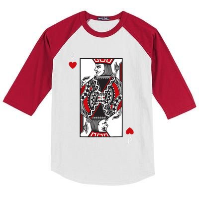 Jack Of Hearts Valentines Day Cool Playing Card Poker Kids Colorblock Raglan Jersey