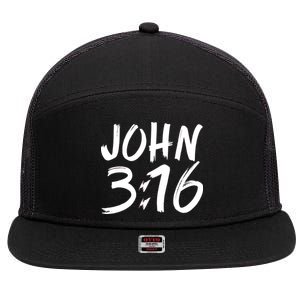 John 3:16 7 Panel Mesh Trucker Snapback Hat