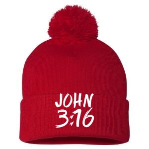 John 3:16 Pom Pom 12in Knit Beanie