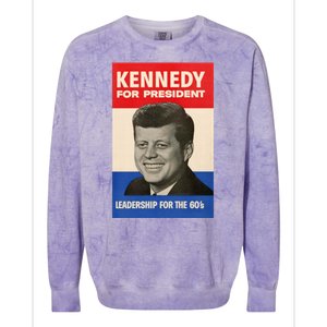 John F. Kennedy 1960 Campaign Poster Colorblast Crewneck Sweatshirt