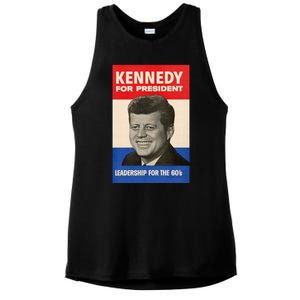 John F. Kennedy 1960 Campaign Poster Ladies PosiCharge Tri-Blend Wicking Tank