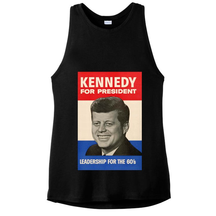 John F. Kennedy 1960 Campaign Poster Ladies PosiCharge Tri-Blend Wicking Tank