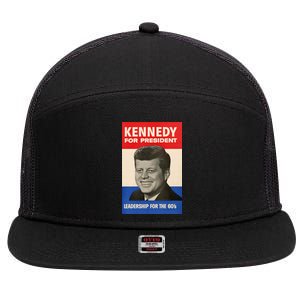 John F. Kennedy 1960 Campaign Poster 7 Panel Mesh Trucker Snapback Hat