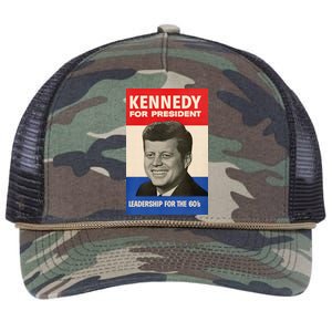 John F. Kennedy 1960 Campaign Poster Retro Rope Trucker Hat Cap