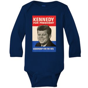 John F. Kennedy 1960 Campaign Poster Baby Long Sleeve Bodysuit