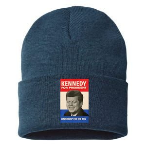 John F. Kennedy 1960 Campaign Poster Sustainable Knit Beanie