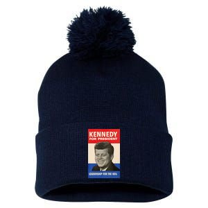 John F. Kennedy 1960 Campaign Poster Pom Pom 12in Knit Beanie