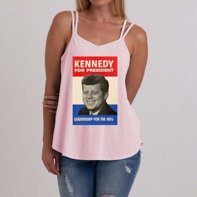 John F. Kennedy 1960 Campaign Poster Women's Strappy Tank