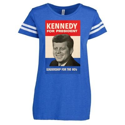 John F. Kennedy 1960 Campaign Poster Enza Ladies Jersey Football T-Shirt