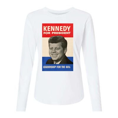 John F. Kennedy 1960 Campaign Poster Womens Cotton Relaxed Long Sleeve T-Shirt